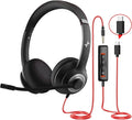 USB Headset with Microphone for PC, On-Ear Computer Laptop Headphones with by JIAMQISHI
