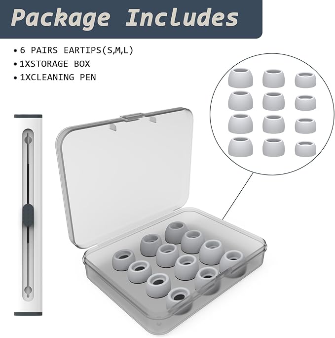 6 Pairs Replacement Eartips for Samsung Galaxy Buds Pro Headphones, Silicone - Image 5