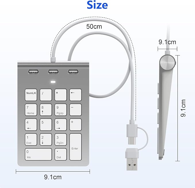 Wired USB C/A Number Pad - Image 8