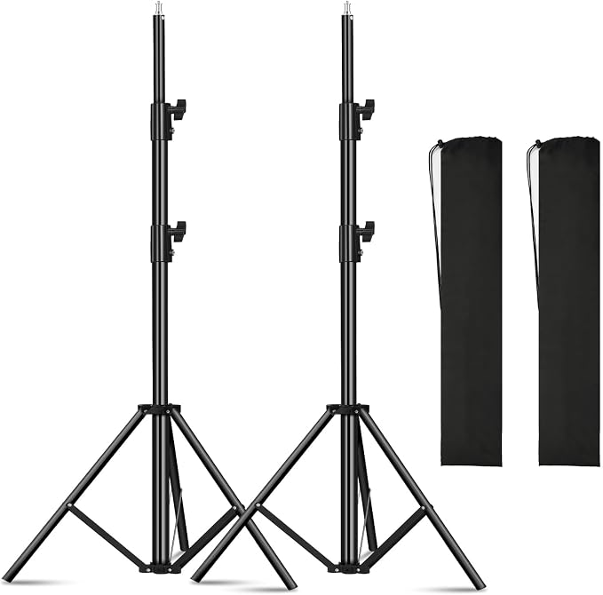 2pack Heavy Duty Light Stand 9.2ft / 110" Aluminum Spring Cushioned Tripod by soonpho