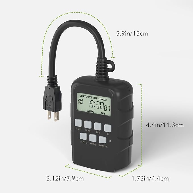 BN-LINK 7 Day Outdoor Heavy Duty Digital Programmable Timer, Dual Outlet - Image 8