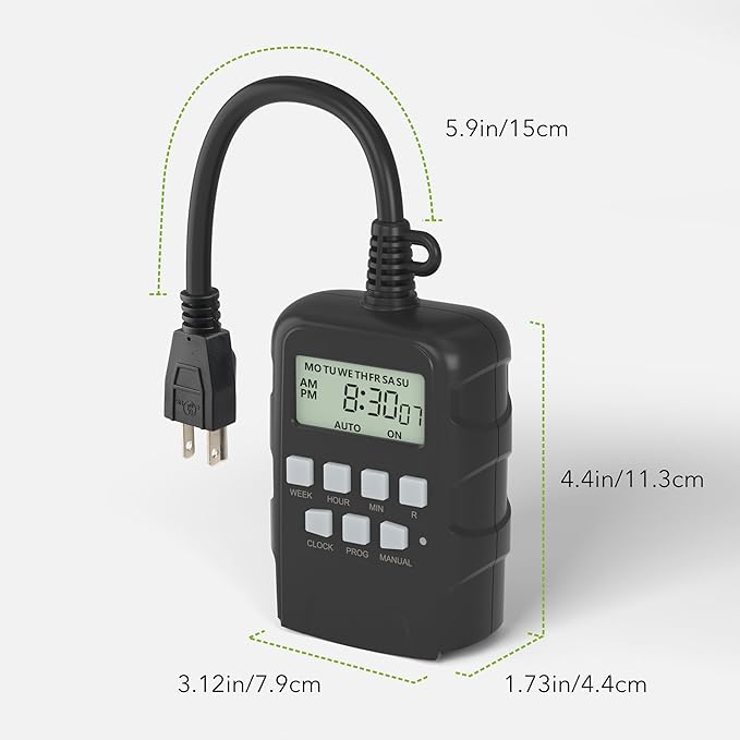 BN-LINK 7 Day Outdoor Heavy Duty Digital Programmable Timer, Outdoor Timer - Image 8