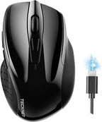 TECKNET Wireless Mouse Rechargeable 4800 DPI Silent USB A & Bluetooth Mouse 6 by Tecknet