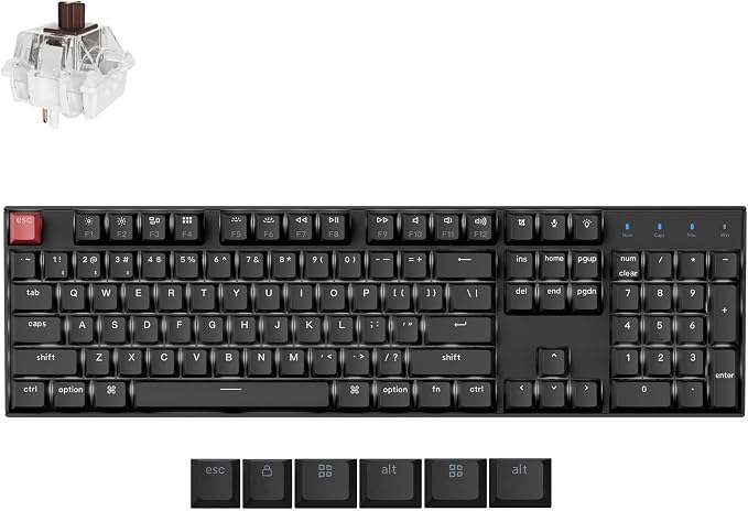 Keychron K10 Full Size Layout White LED Backlit Hot-Swappable Mechanical by Keychron