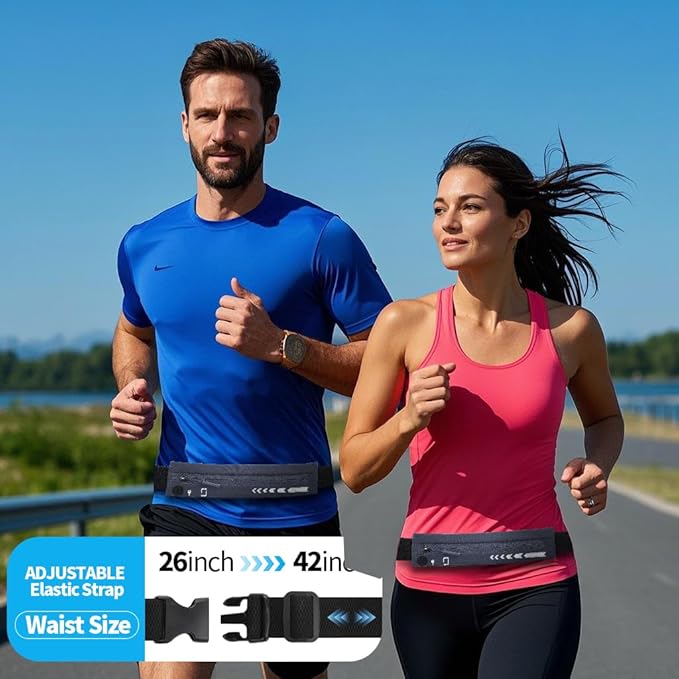 USHAKE Slim Running Belt for Women Men-Runners Phone Holder Fanny Pack - Image 4