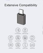 USB C Male to USB A Female OTG Adapter, USB 3.2 GEN2 10Gbps High-Speed Data PD - Image 3