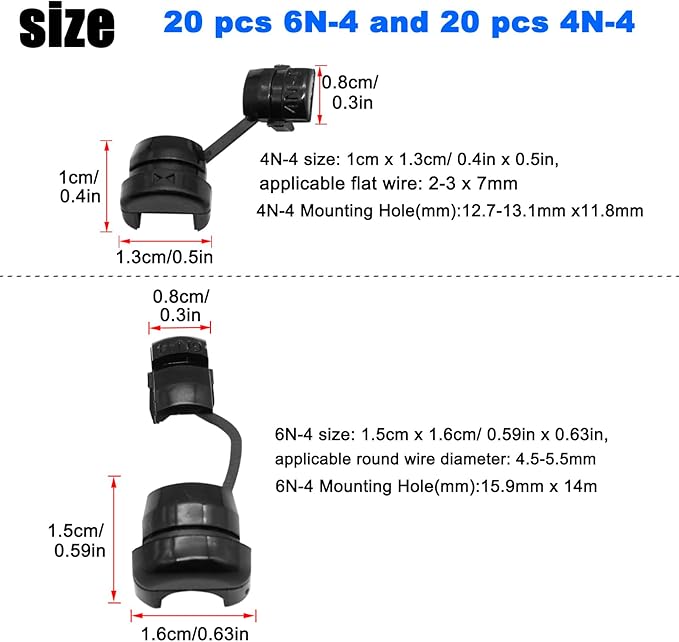 40PCS Nylon Insulation Cable Bush Grommet Electric Cable Protection Cord Buckle - Image 2