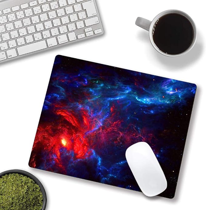 Galaxy Stars Light Black Mouse Pad, Non-Slip Rubber Base MousePads - Image 4