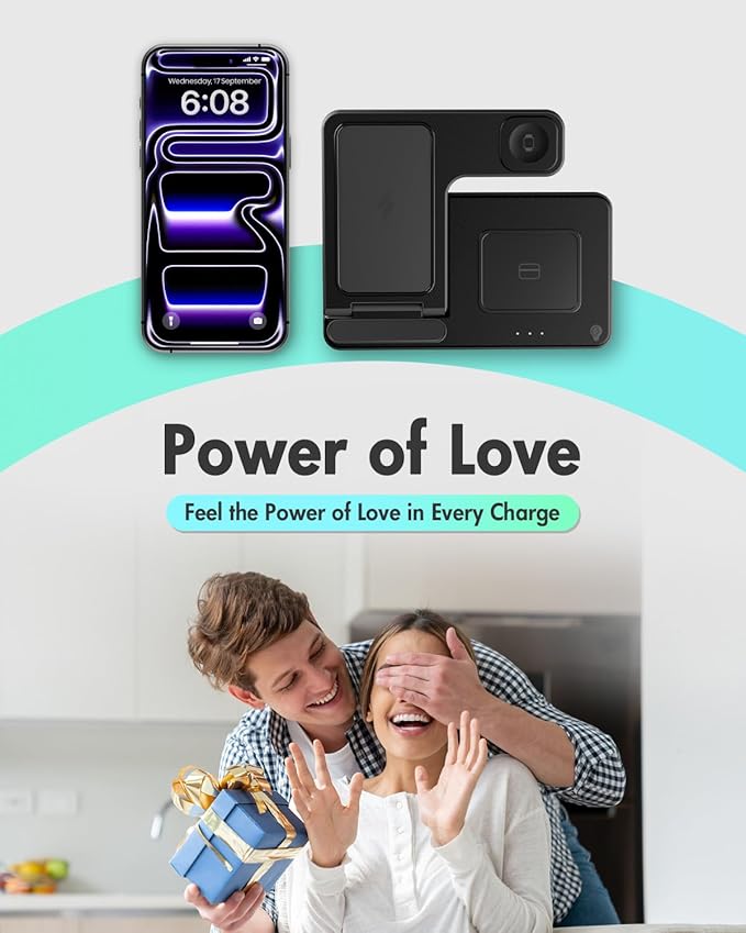 Wireless Charger iPhone Charging Station: 3 in 1 Charger Stand Multiple Devices - Image 9