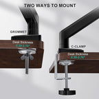 WALI Single Monitor Mount for 13-34 inch Screens, Adjustable Single Monitors Arm - Image 8