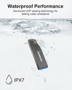 256GB USB Flash Drive, Metal USB 3.0 Memory Stick Waterproof Slim Thumb Drive - Image 2