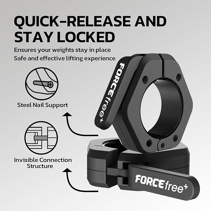 Barbell Clips, Barbell Clamps, Quick Release Olympic Barbell Clamps - Image 3