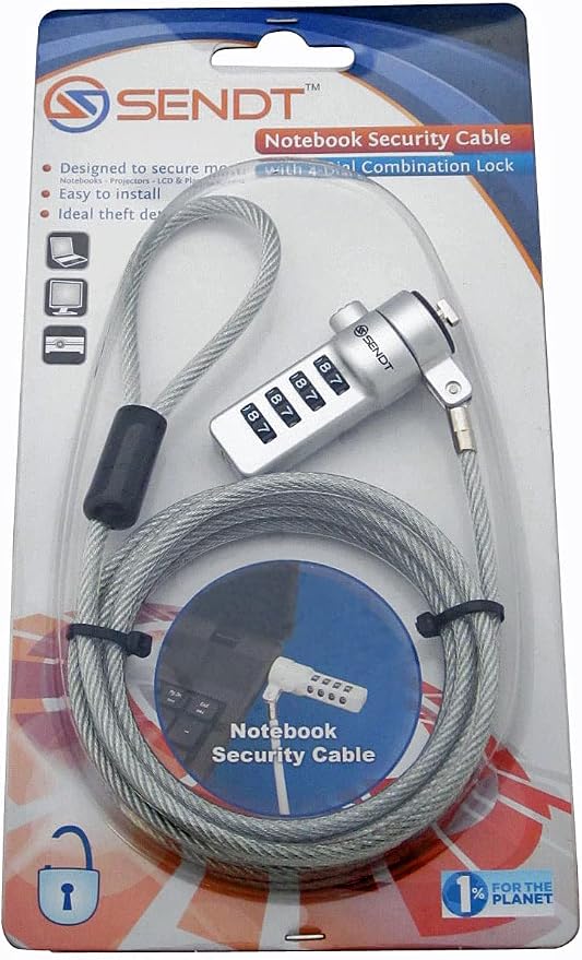 Sendt Notebook/Laptop Combination Lock Security Cable - Image 3