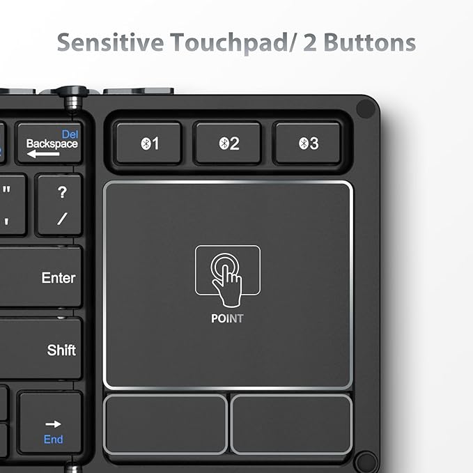 iClever Foldable Keyboard, BK08 Bluetooth Keyboard - Image 3