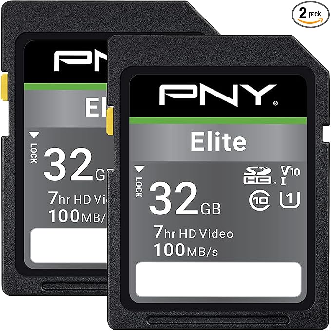 PNY 32GB Elite Class 10 U1 V10 SDHC Flash Memory Card by PNY