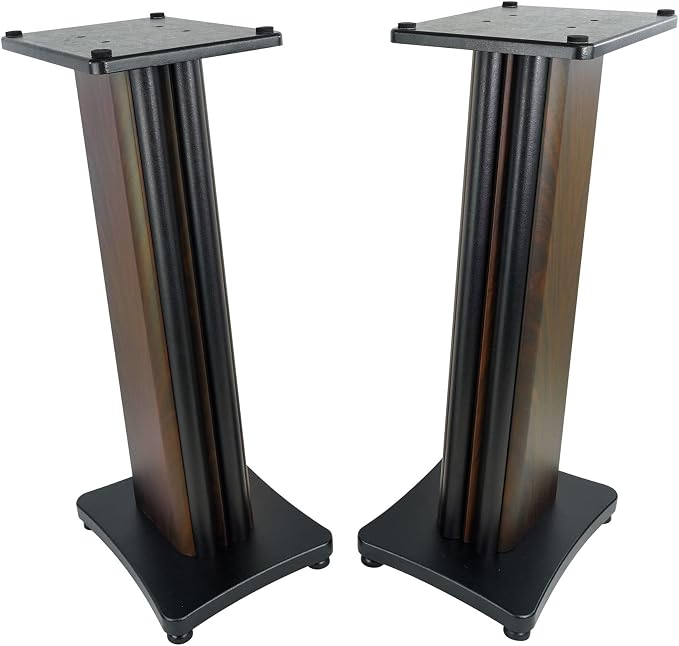Rockville SS28D Premium 28" Dark Wood Speaker Stands, Solid MDF, Dual Top Plates - Image 5