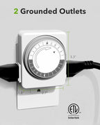 HBN Outlet Timer for Electrical Outlets Indoor, 24 Hour Mechanical Light Timers - Image 3