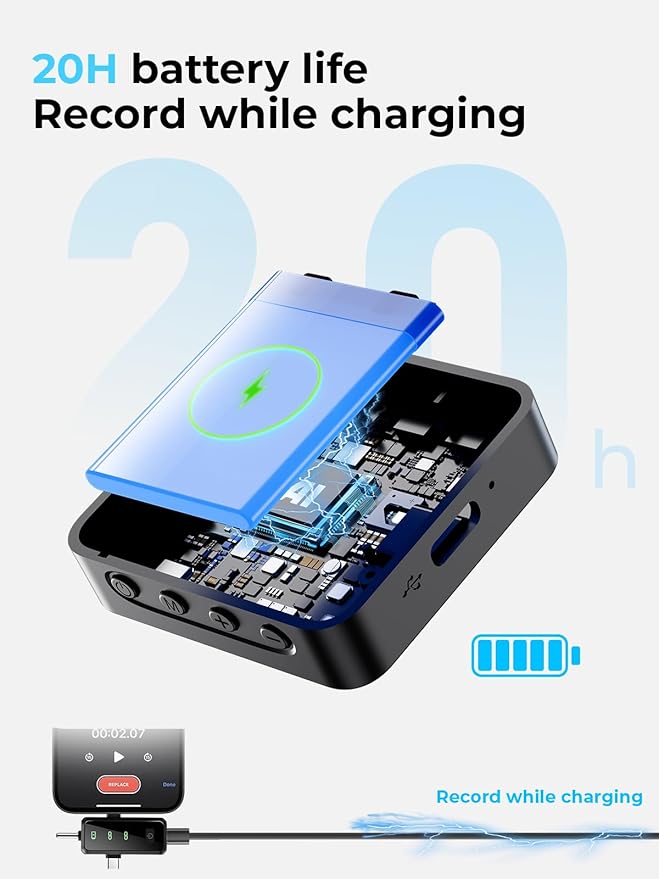 3-in-1 Microphone for iPhone: Wireless Lavalier Microphone for Camera & Android - Image 6