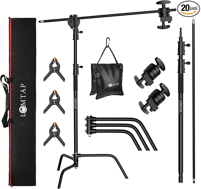 LOMTAP C Stand Light Stand Stainless Metal Photography Kit by LOMTAP