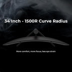 Deco Gear 34" 3440x1440 21:9 Ultrawide Curved Monitor, 4000:1 Contrast Ratio - Image 5