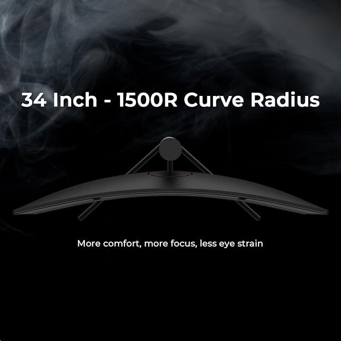 Deco Gear 34" 3440x1440 21:9 Ultrawide Curved Monitor, 4000:1 Contrast Ratio - Image 5