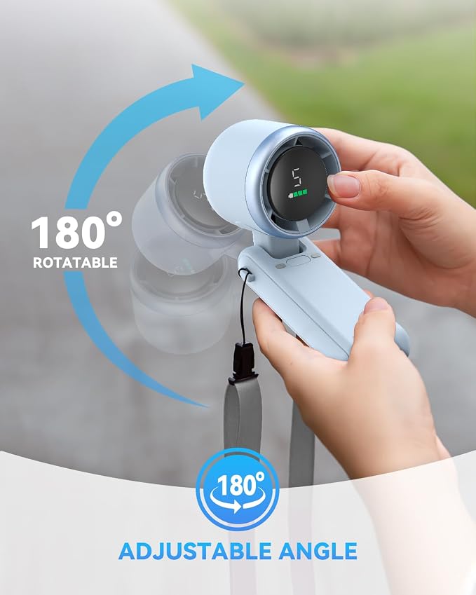 Portable Handheld Turbo Fan, 5-Speed Personal Fans, 5000mAh Rechargeable Fans - Image 6