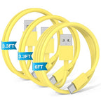 3-Pack Yellow USB A to USB C Cable，USB to USB C Car Carplay Cable by JERMASAL