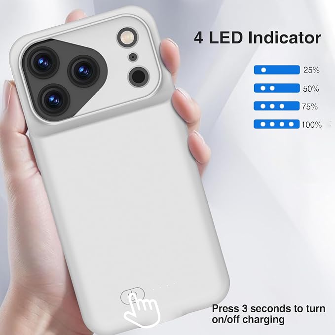 Battery Case for iPhone 17 Pro, Charging Case Charger 8500mAh Ultra-Slim - Image 6