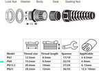 10 Pack Black Nylon Cable Gland, NPT 1/2" Thread, Made of PA66 Material - Image 2