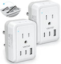 2 Pack US to India Plug Adapter, VINTAR Foldable India Power Adapter by VINTAR