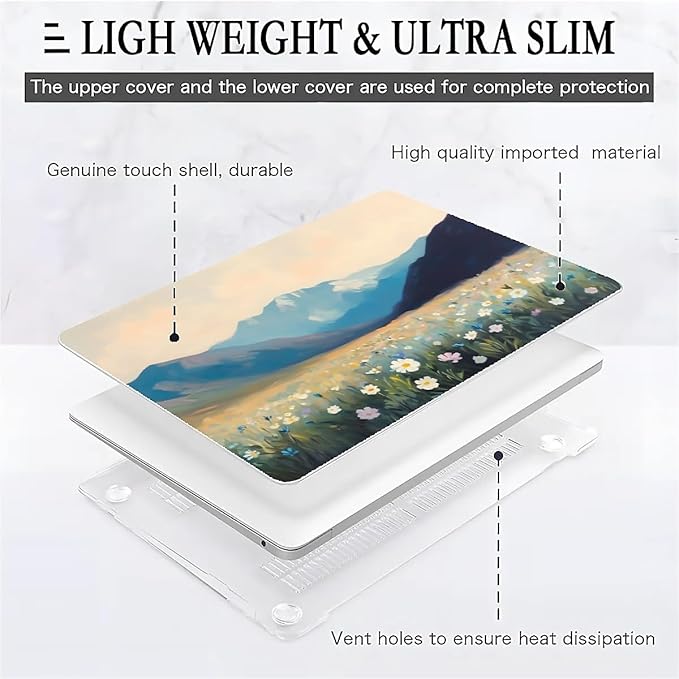 Compatible with MacBook Air 13.3 13.6 Inch Case 2022 2021 2020 2019 Plastic - Image 2