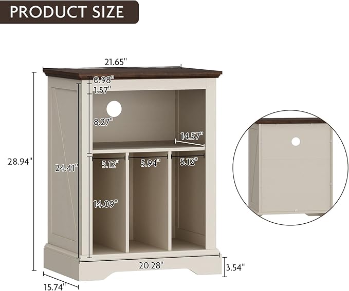 Farmhouse Record Player Stand, 3 Tier End Table, Turntable Stand - Image 6