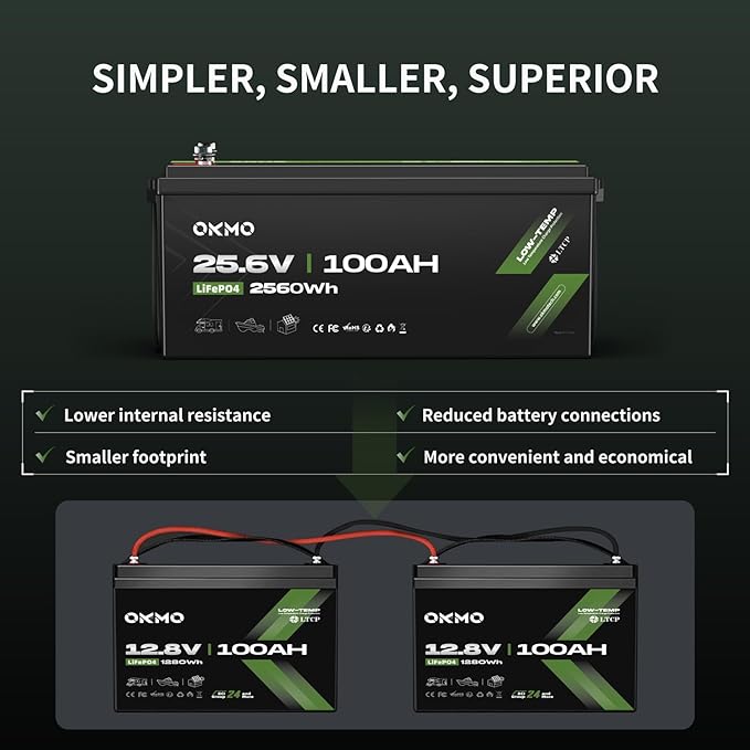 OKMO 24V 100Ah LiFePO4 Lithium Battery - Image 7