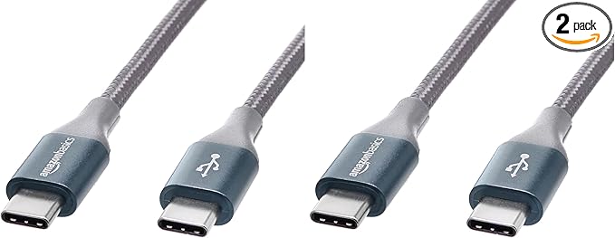 Amazon Basics USB C to USB C Cable, New Nylon USB C Charger Cable by AmazonBasics