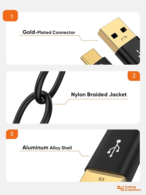 CableCreation USB C to USB A Cable 1FT, Type C to USB 3.1 USB 3.2 Gen2 10Gbps - Image 6