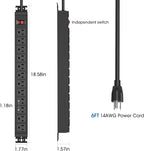 2Pack Rotating Mountable Power Strip, 12 Outlet Wall Mount Surge Protector - Image 3