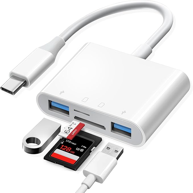 USB C SD Card Reader, Type C 4-Slots Memory Card Adapter by Oyuiasle