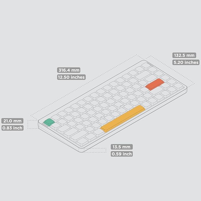 nuphy Air75 V2 Portable 75% Mechanical Keyboard, Wireless Keyboard, Supports - Image 3