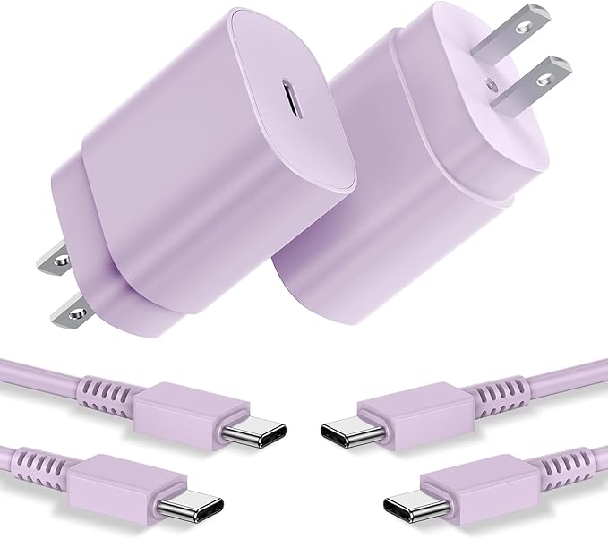 Type C Charger, 2 Pack 25W PD USB C Wall Charger Super Fast Charging Block & by Cndons