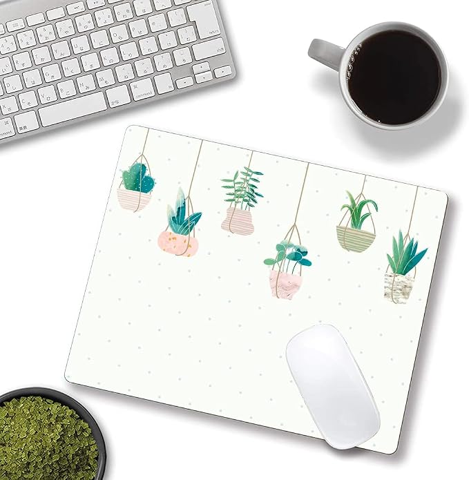 Mouse Pad, Plants Mouse Pad, Square Mouse Mat Waterproof Mousepad Non-Slip - Image 2