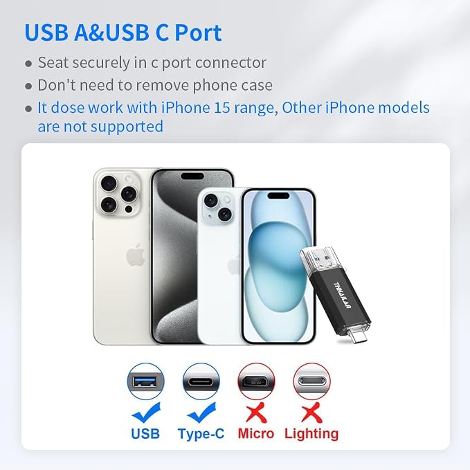 Thkailar USB C Flash Drive 512GB 2 in 1 OTG USB 3.1 Thumb Drive, Memory Stick - Image 6