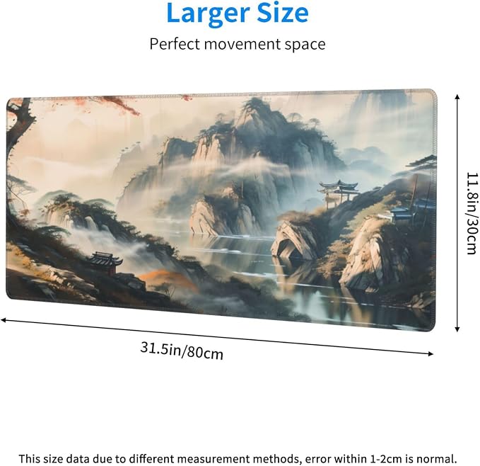 Large Mouse Pads Anime Landscape Mountain Wilderness Wonderland Non-Slip Rubber - Image 4