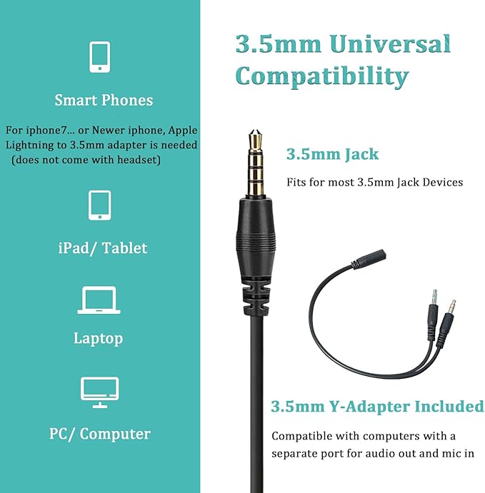 Callez 3.5mm Headset with Microphone Noise Cancelling - Image 3