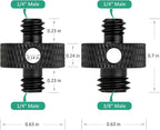 Camera Mount Screw 1/4" Male to 1/4" Male & 1/4" to 3/8" Tripod Screw Adapter - Image 6