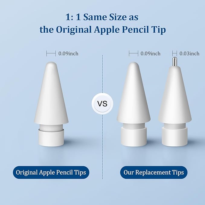 Replacement Tips for Apple Pencil Pro/2nd Gen/1st Gen/USB-C, No Wear Out Metal - Image 4