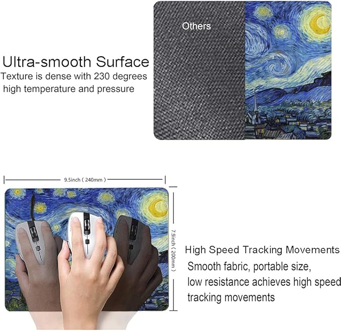 Mouse Pad, Premium-Textured Mouse Mat, Non-Slip Rubber Base Mousepad - Image 3