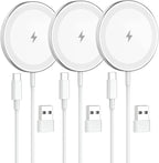 3-Pack 15W Magnetic Wireless Charger: Qi2 Fast Charging Pad by SMILESTATION