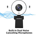 papalook 2K/1080P Webcam with Light and Privacy Cover, PA552 Full HD Streaming - Image 6