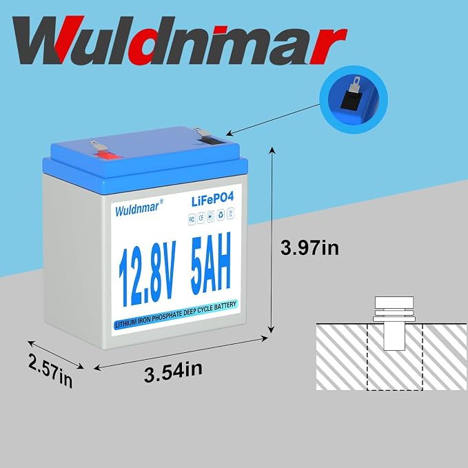 12V 5Ah LiFePO4 Battery, Lithium Battery - Image 2