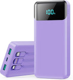 Portable Charger 40800mAh with 3 Built-in Cable, PD 25W USB C in&Out Power Bank by LanLuk